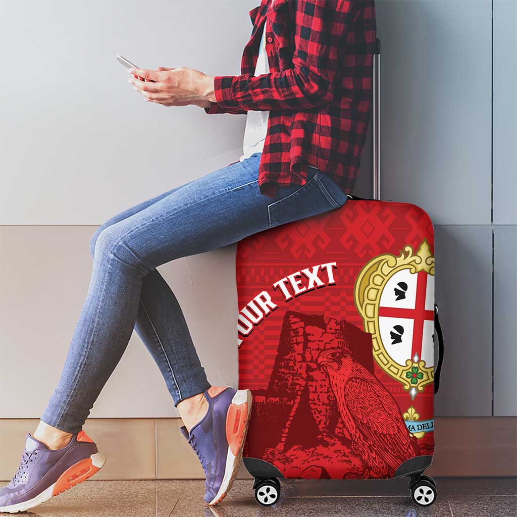 Personalised Sardinia Italy Luggage Cover Sardegna Nuraghe With Falcon LT14