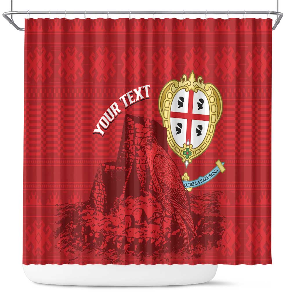 Personalised Sardinia Italy Shower Curtain Sardegna Nuraghe With Falcon LT14