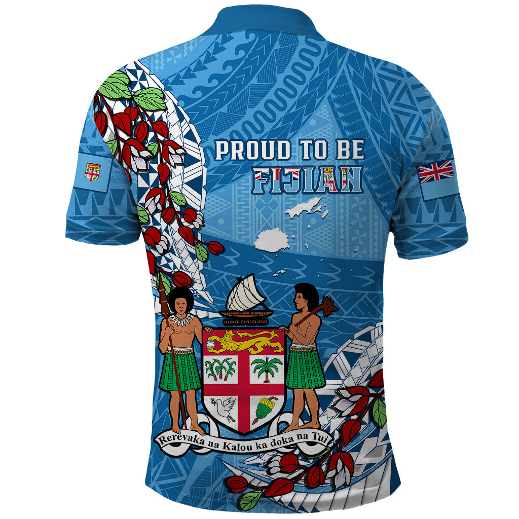 Fiji Day Polo Shirt Fijian Tagimaucia Flower Polynesian Mix Tapa Pattern LT14