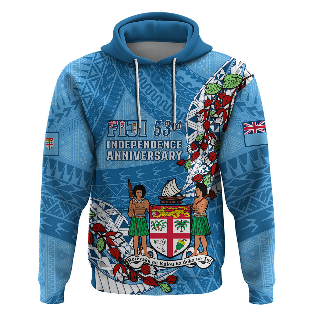 Personalised Fiji Day Hoodie Fijian Tagimaucia Flower Polynesian Mix Tapa Pattern LT14