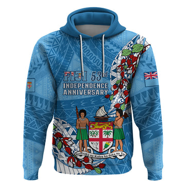 Personalised Fiji Day Hoodie Fijian Tagimaucia Flower Polynesian Mix Tapa Pattern LT14