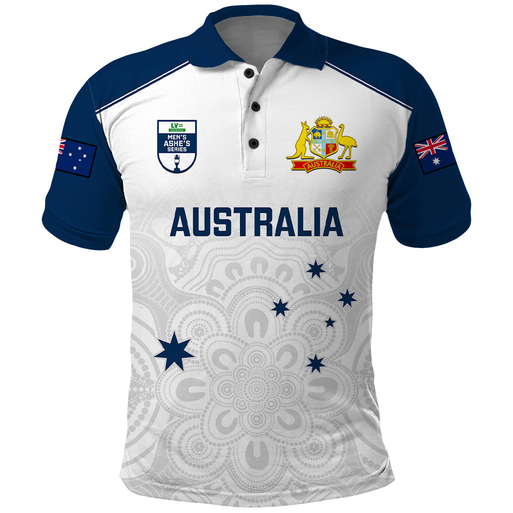 Australia Cricket Polo Shirt 2023 Ashes Go Aussie Indigenous Art LT14