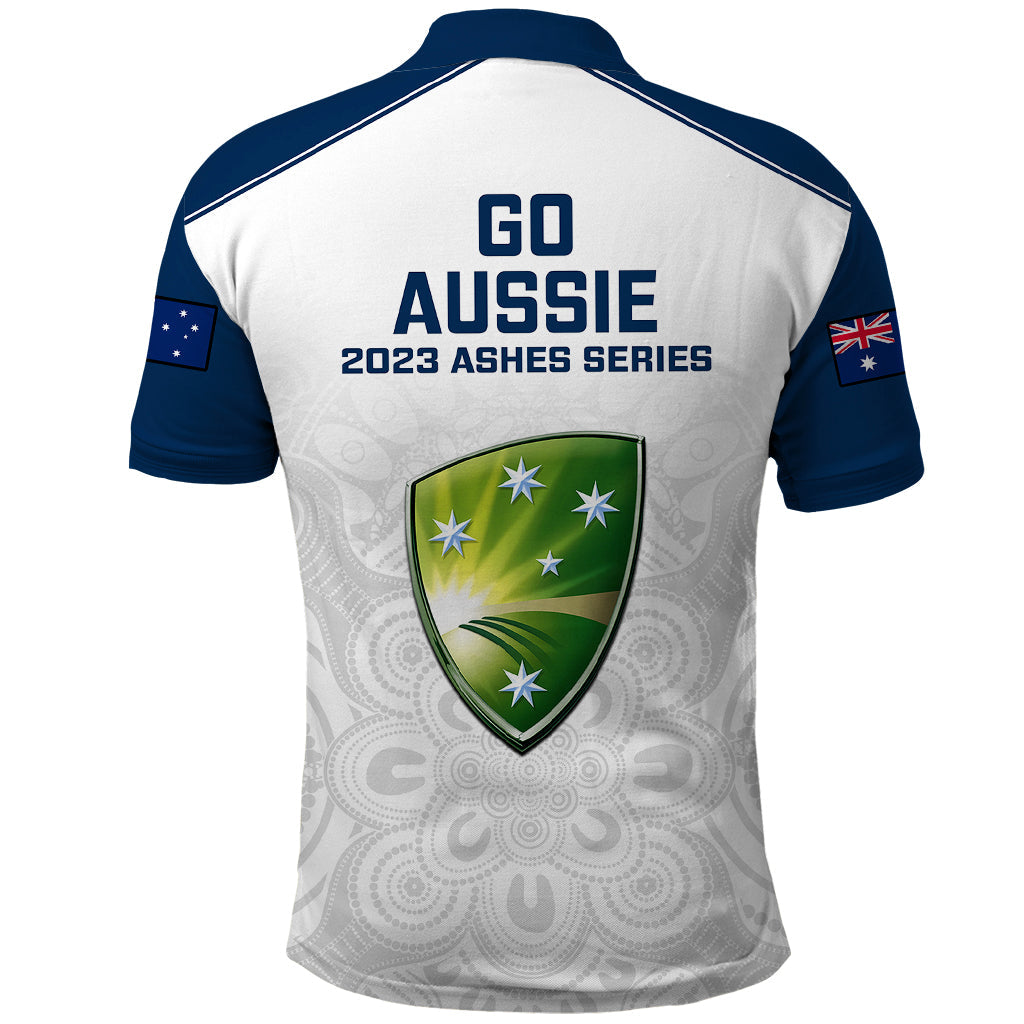 Australia Cricket Polo Shirt 2023 Ashes Go Aussie Indigenous Art LT14