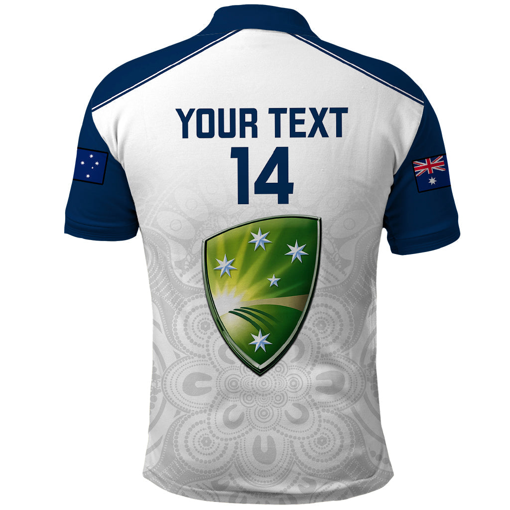 Personalised Australia Cricket Polo Shirt 2023 Ashes Go Aussie Indigenous Art LT14