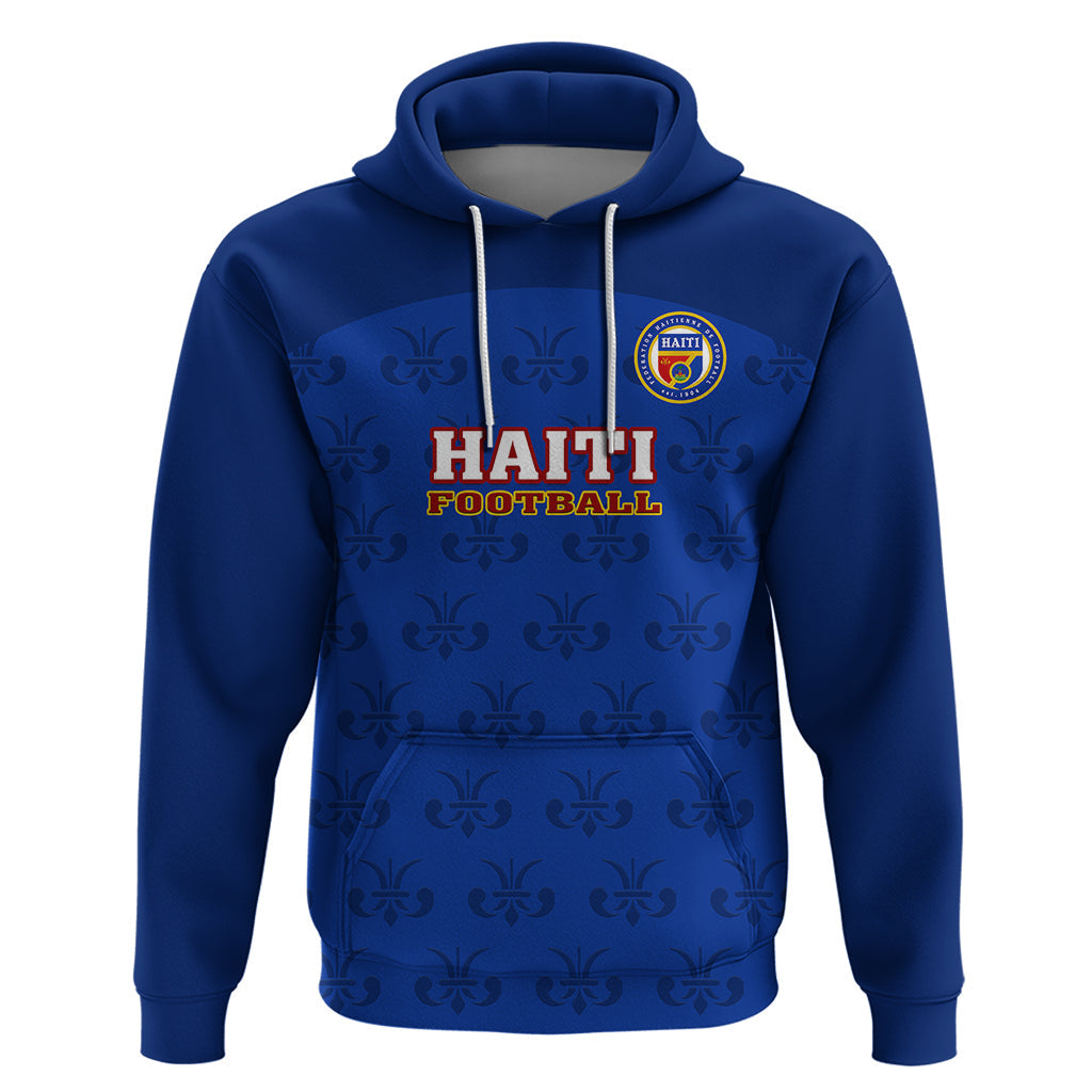 Custom Haiti Football Hoodie Les Grenadieres 2023 World Cup Blue Version LT14