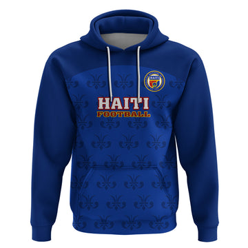 Custom Haiti Football Hoodie Les Grenadieres 2023 World Cup Blue Version LT14
