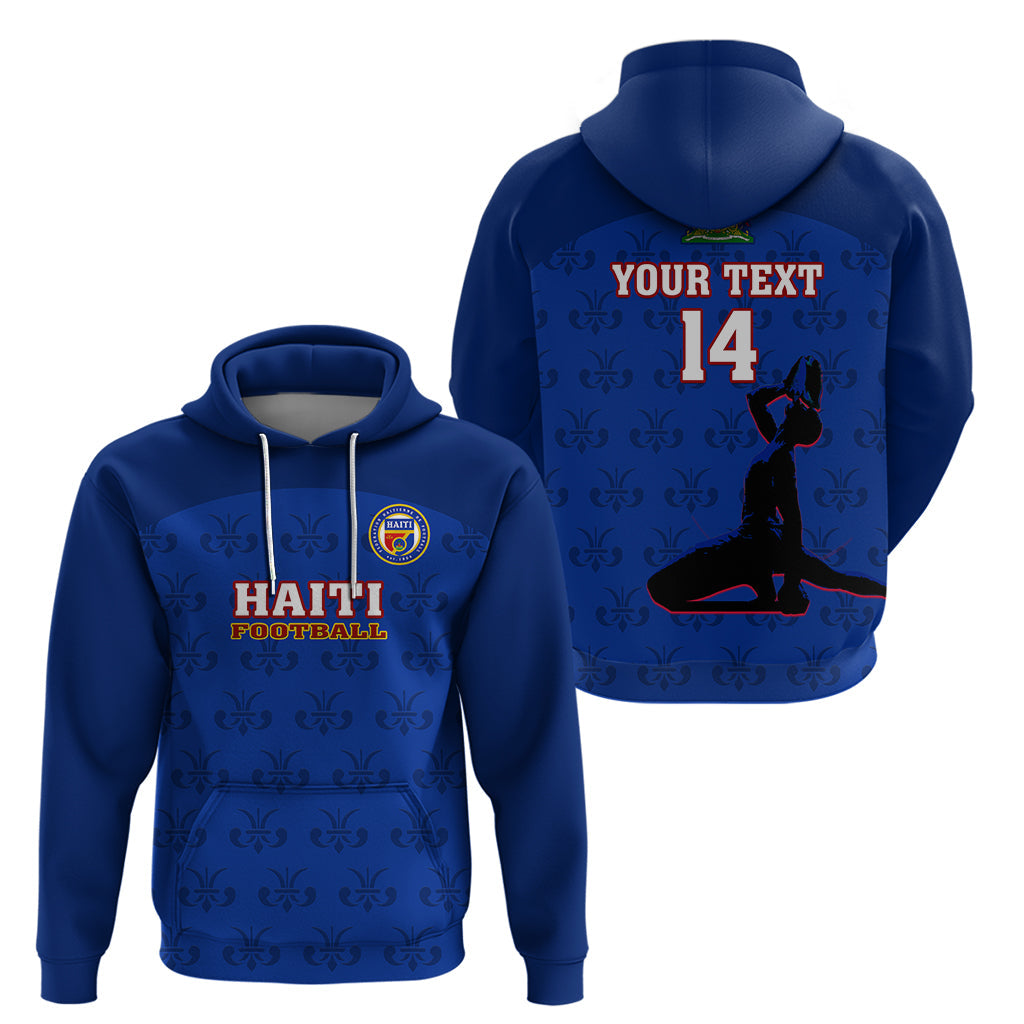Custom Haiti Football Hoodie Les Grenadieres 2023 World Cup Blue Version LT14