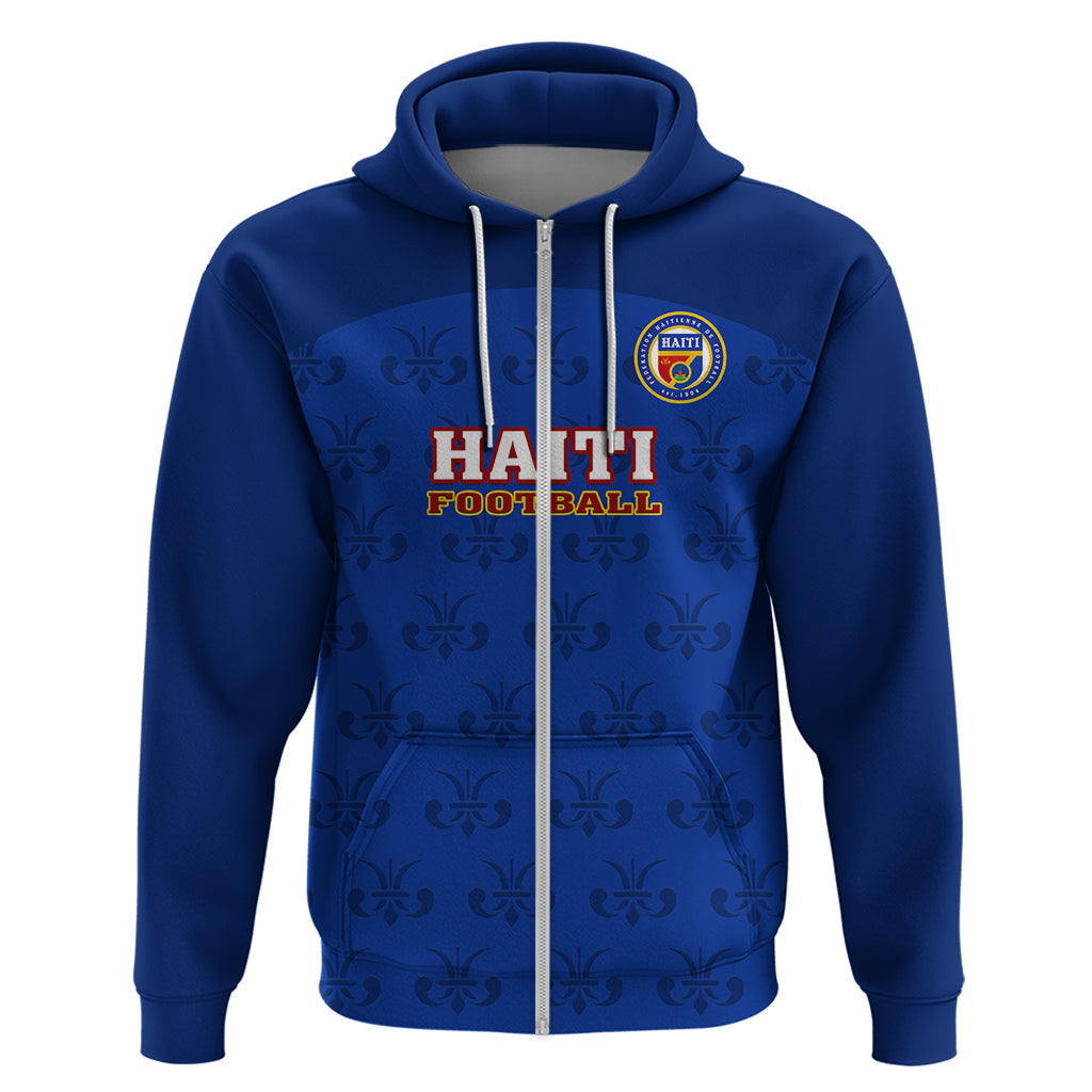 Custom Haiti Football Hoodie Les Grenadieres 2023 World Cup Blue Version LT14