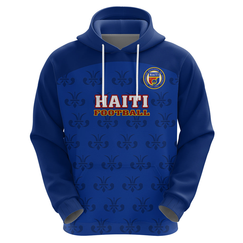 Custom Haiti Football Hoodie Les Grenadieres 2023 World Cup Blue Version LT14