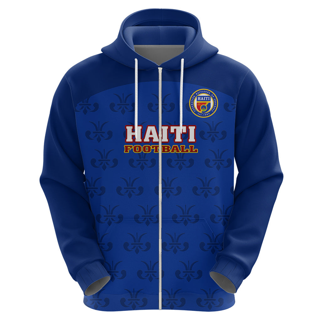 Custom Haiti Football Hoodie Les Grenadieres 2023 World Cup Blue Version LT14