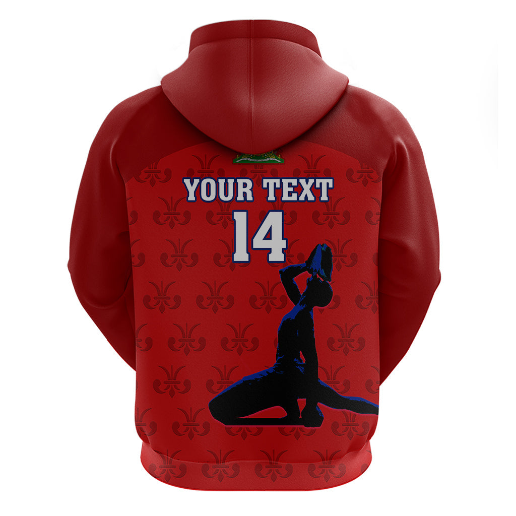 Custom Haiti Football Hoodie Les Grenadieres 2023 World Cup Red Version LT14
