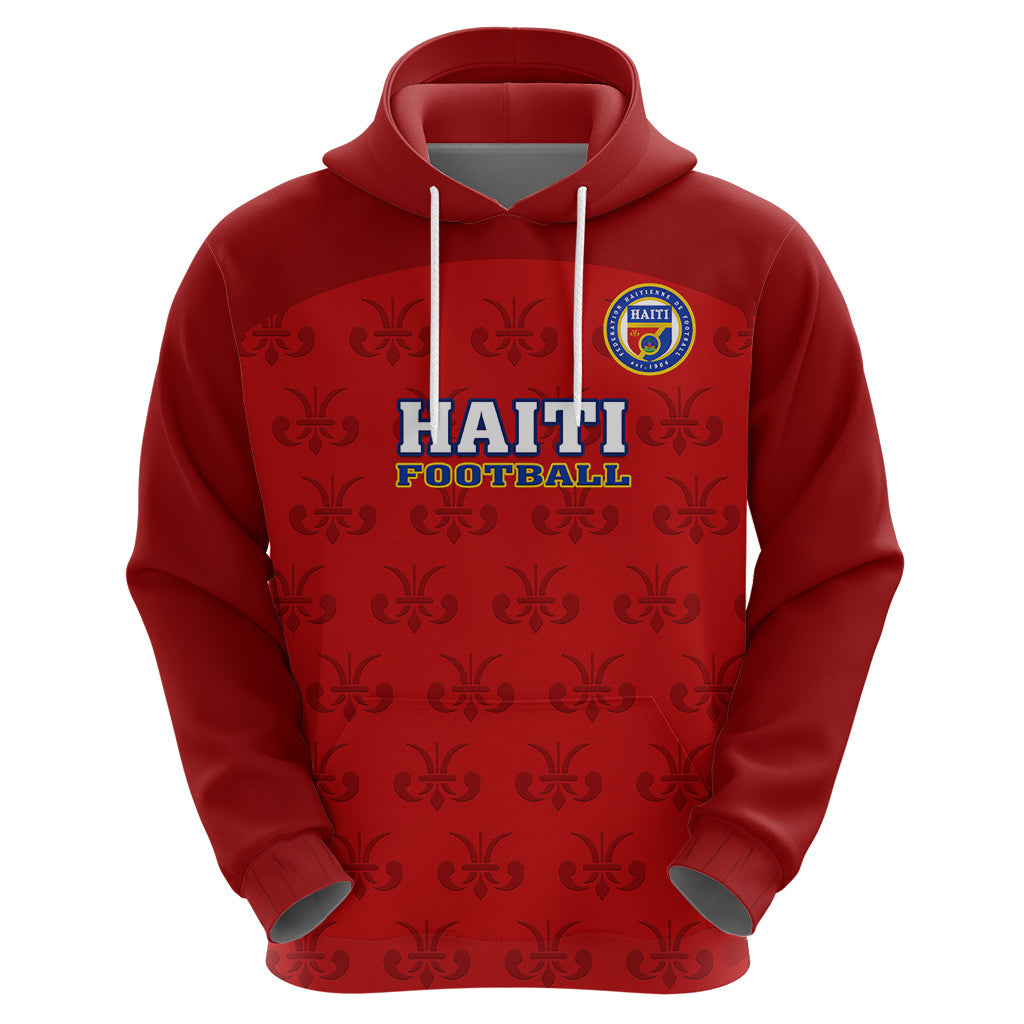 Custom Haiti Football Hoodie Les Grenadieres 2023 World Cup Red Version LT14