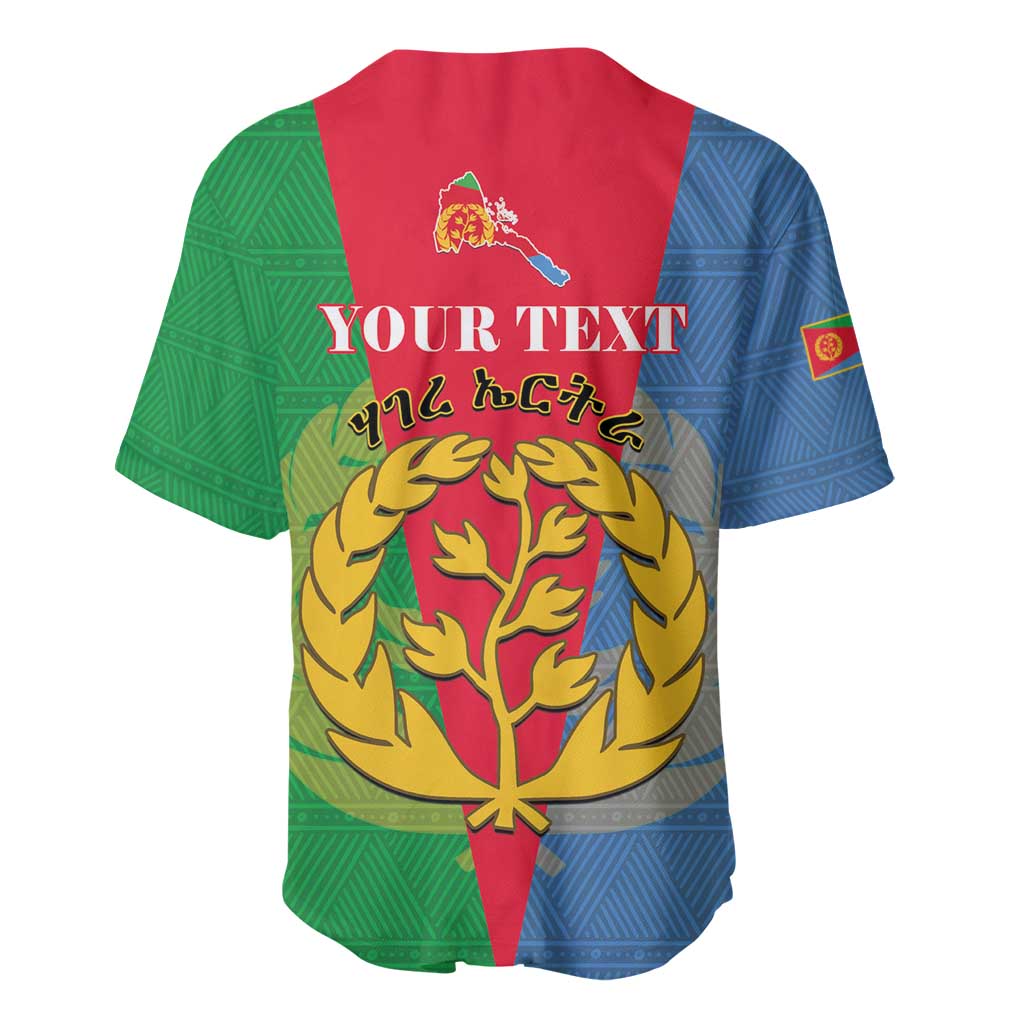 Personalised Eritrea Baseball Jersey Eritrean Map Mix African Pattern Simple Style LT14