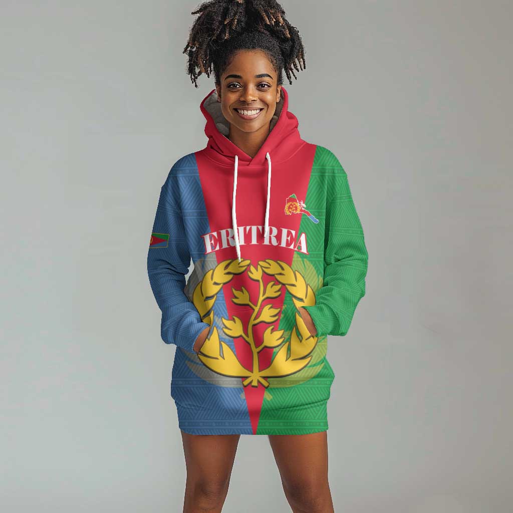 Personalised Eritrea Hoodie Dress Eritrean Map Mix African Pattern Simple Style LT14