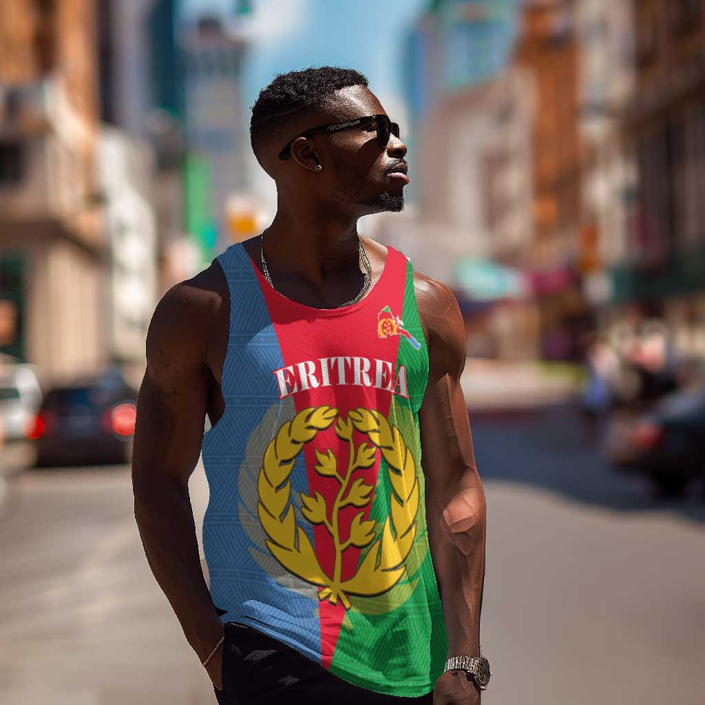 Personalised Eritrea Men Tank Top Eritrean Map Mix African Pattern Simple Style LT14