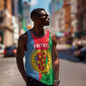 Personalised Eritrea Men Tank Top Eritrean Map Mix African Pattern Simple Style LT14