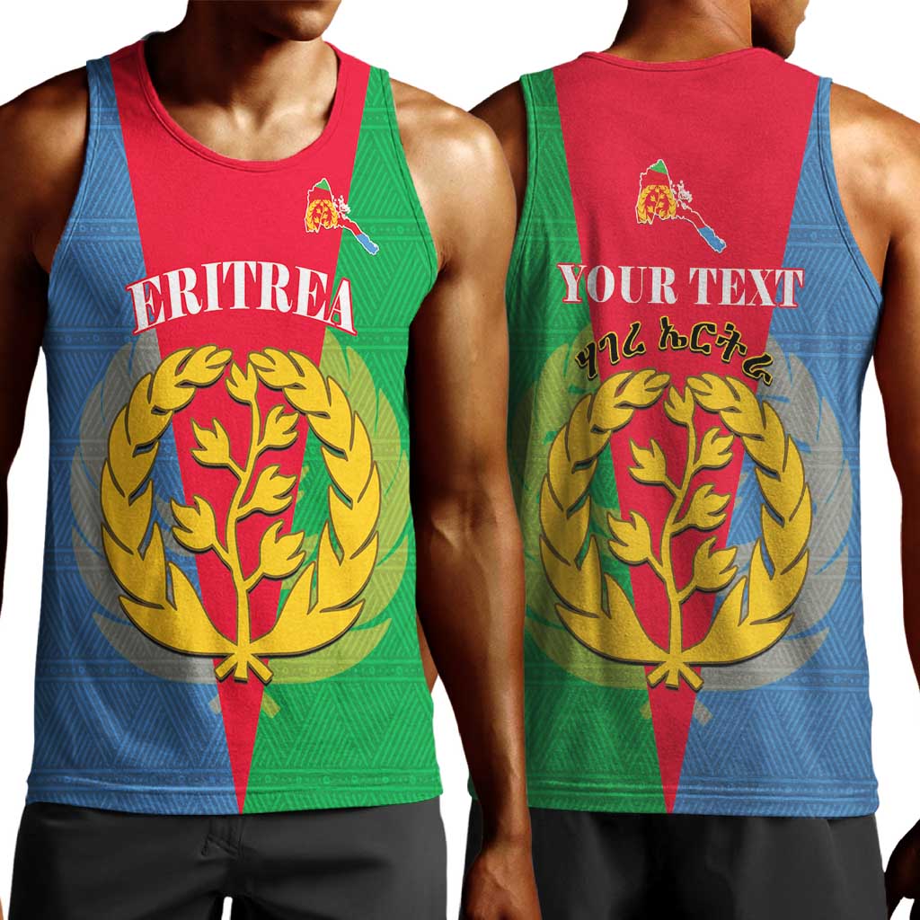 Personalised Eritrea Men Tank Top Eritrean Map Mix African Pattern Simple Style LT14