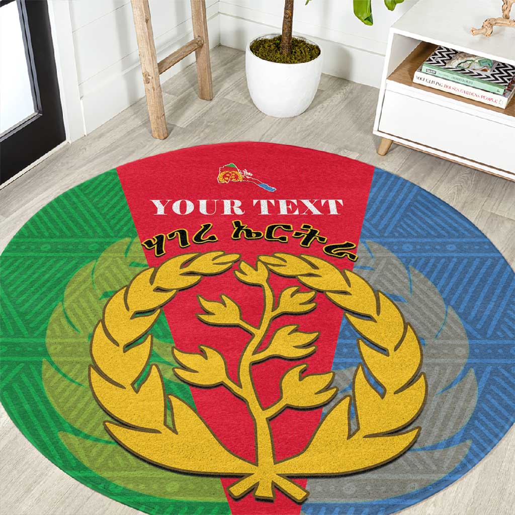 Personalised Eritrea Round Carpet Eritrean Map Mix African Pattern Simple Style LT14