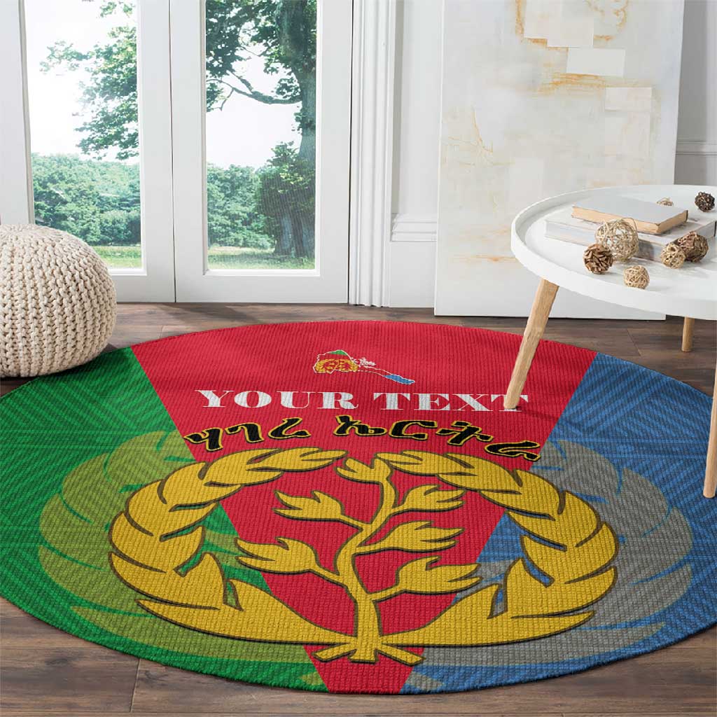 Personalised Eritrea Round Carpet Eritrean Map Mix African Pattern Simple Style LT14