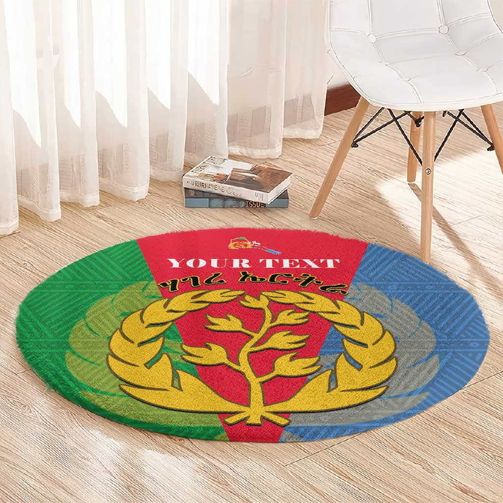 Personalised Eritrea Round Carpet Eritrean Map Mix African Pattern Simple Style LT14