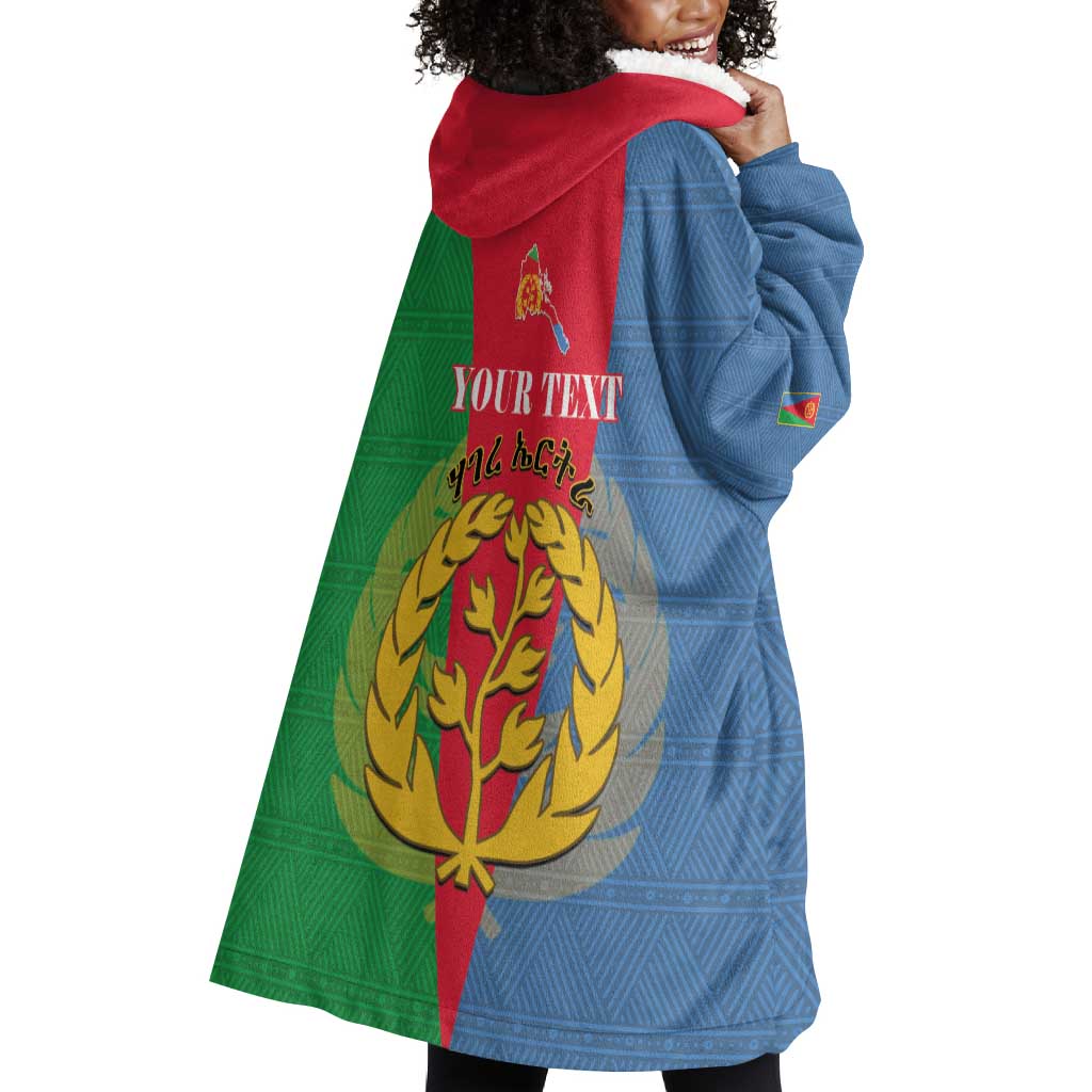Personalised Eritrea Wearable Blanket Hoodie Eritrean Map Mix African Pattern Simple Style LT14