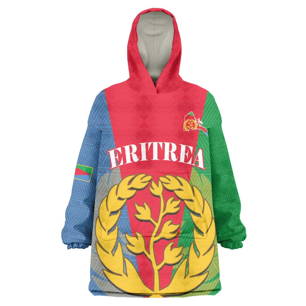 Personalised Eritrea Wearable Blanket Hoodie Eritrean Map Mix African Pattern Simple Style LT14