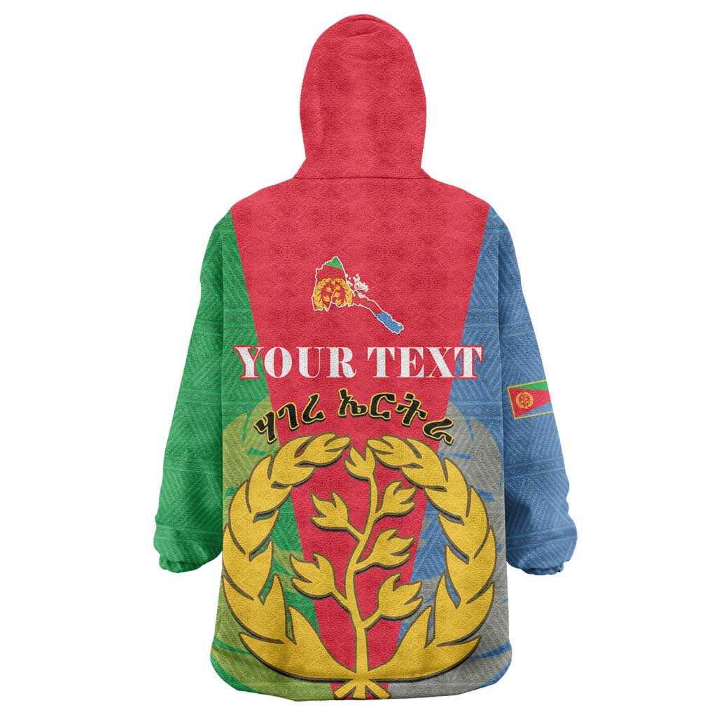 Personalised Eritrea Wearable Blanket Hoodie Eritrean Map Mix African Pattern Simple Style LT14