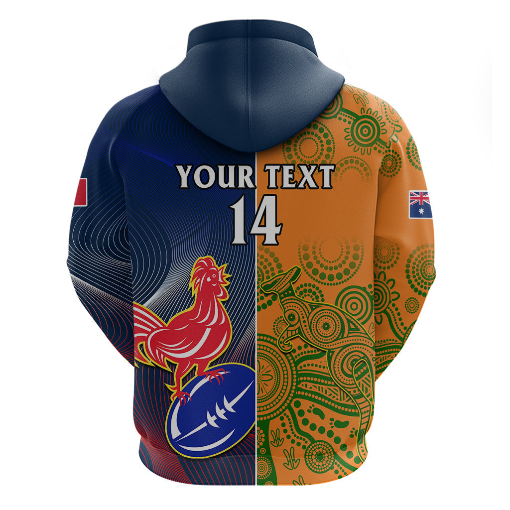 Custom France And Australia Rugby Hoodie 2023 World Cup Le Bleus Wallabies Together LT14