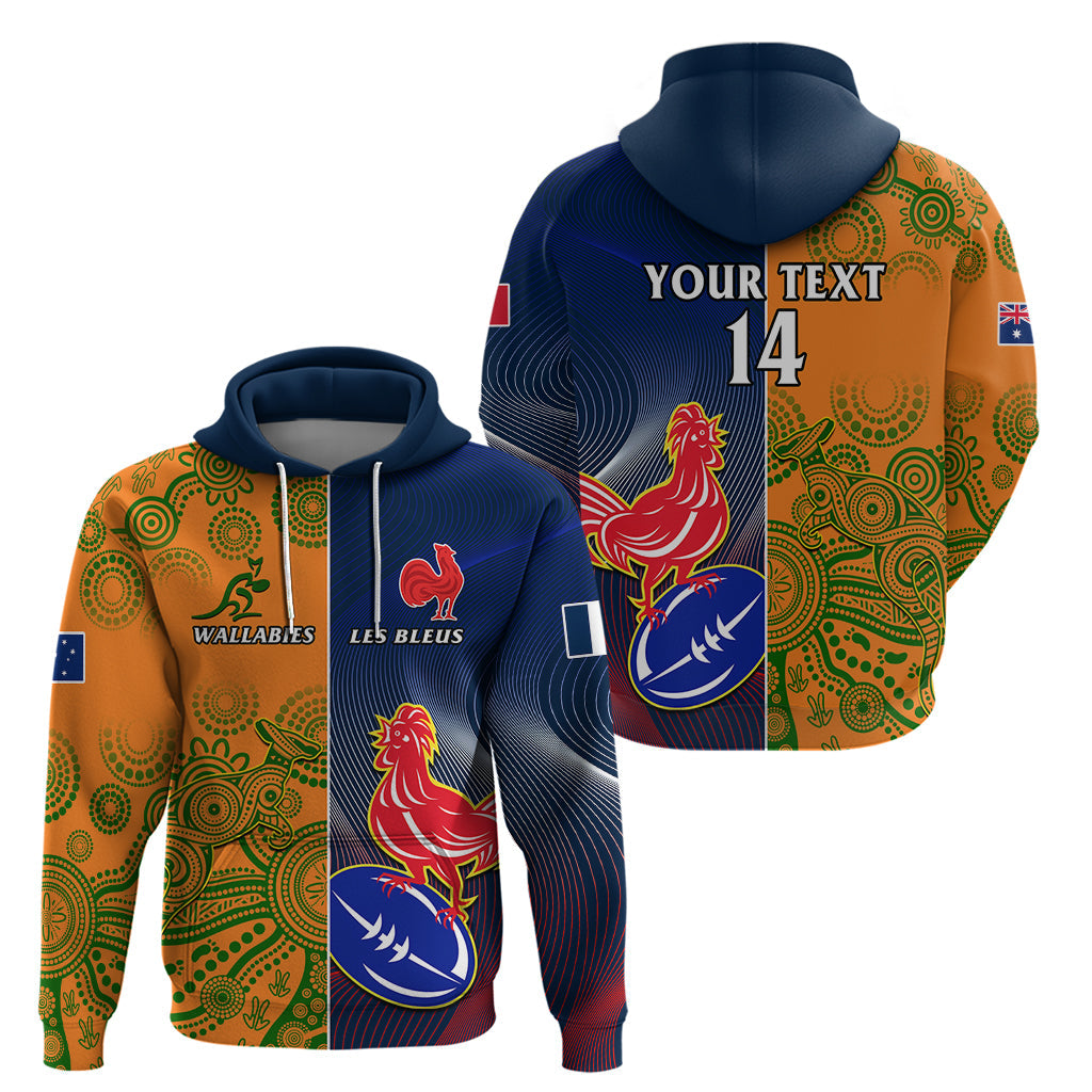 Custom France And Australia Rugby Hoodie 2023 World Cup Le Bleus Wallabies Together LT14