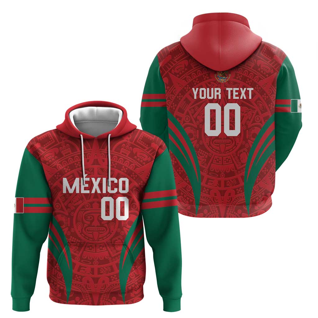 Custom Baseball Mexico 2024 Hoodie Aztec Calendar Pattern - Dynamic Style LT14
