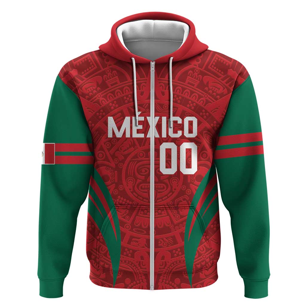 Custom Baseball Mexico 2024 Hoodie Aztec Calendar Pattern - Dynamic Style LT14