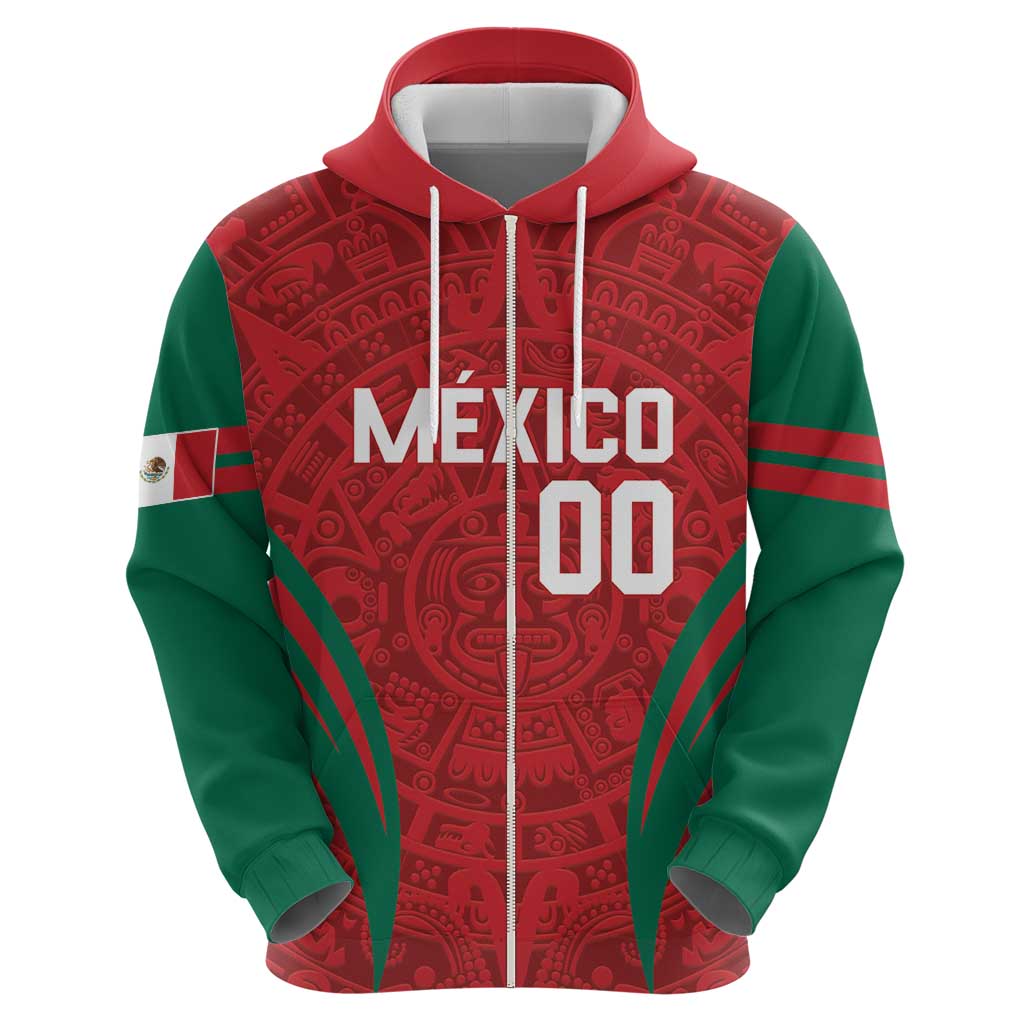 Custom Baseball Mexico 2024 Hoodie Aztec Calendar Pattern - Dynamic Style LT14