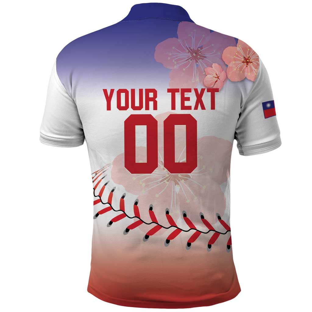 Custom Baseball Chinese Taipei Polo Shirt National Plum Blossom - Dynamic Style LT14