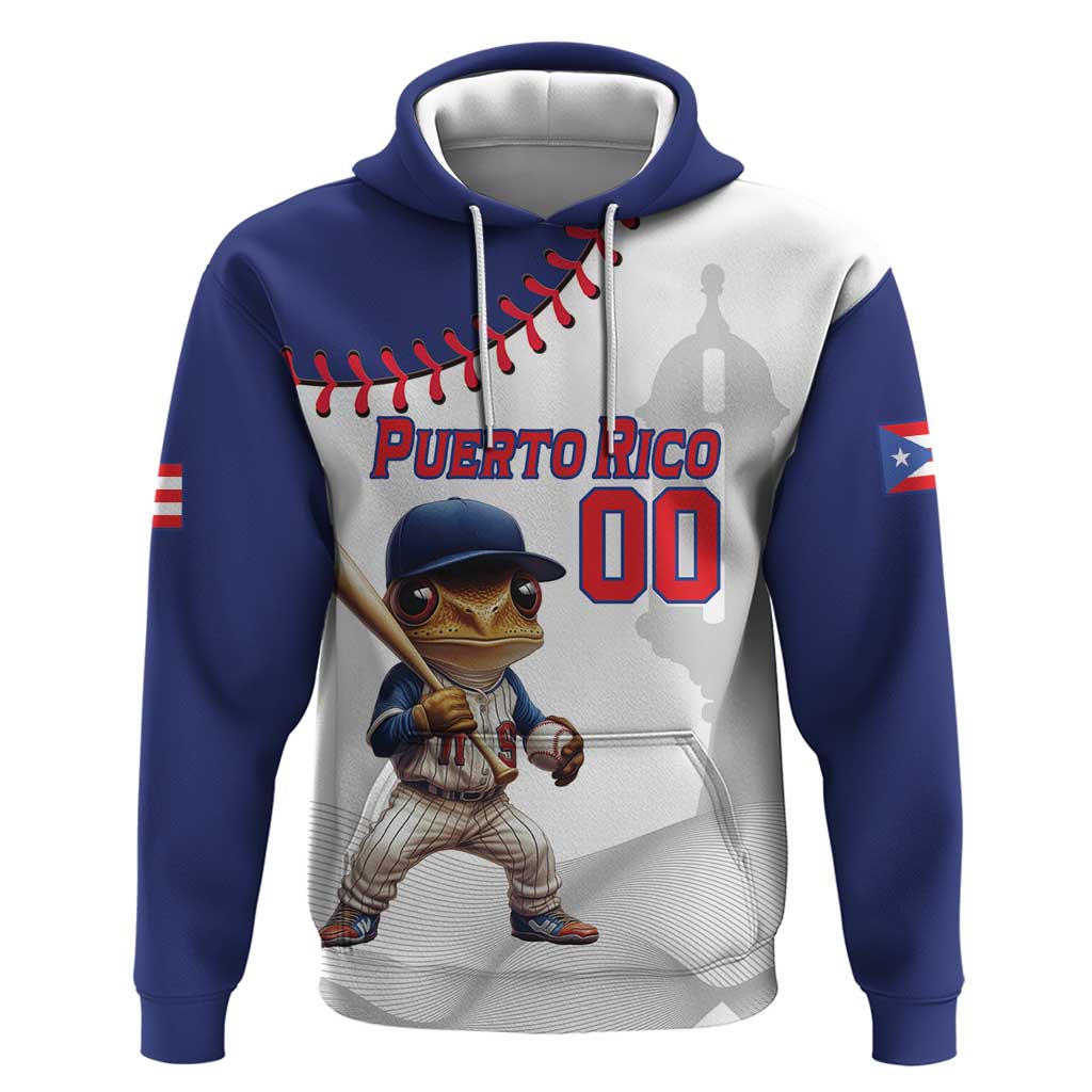 Custom Baseball Puerto Rico Hoodie Coqui Mascot - Dynamic Style LT14