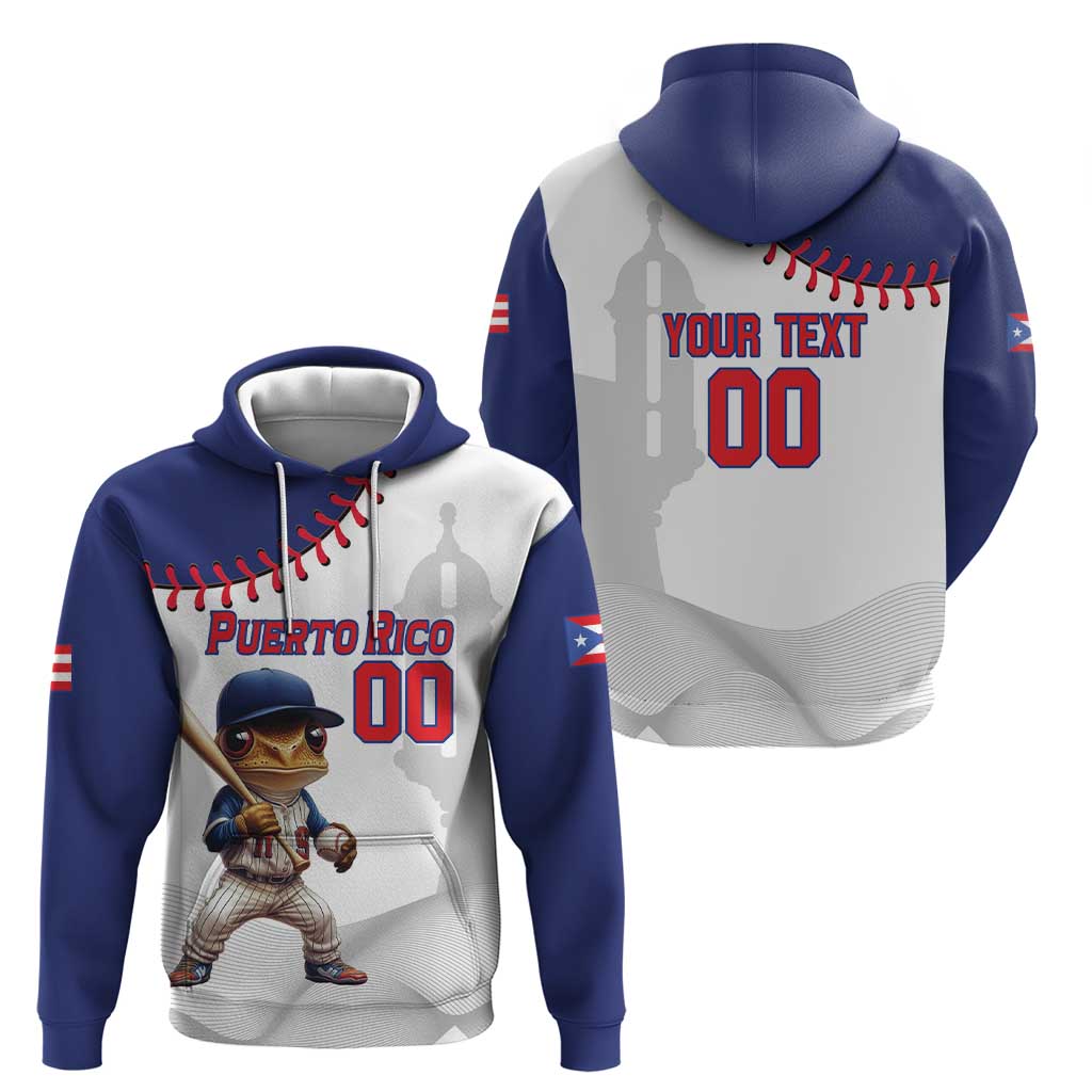 Custom Baseball Puerto Rico Hoodie Coqui Mascot - Dynamic Style LT14