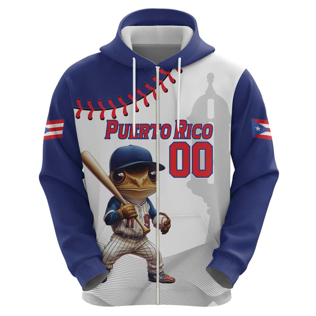 Custom Baseball Puerto Rico Hoodie Coqui Mascot - Dynamic Style LT14