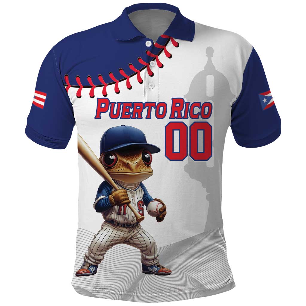 Custom Baseball Puerto Rico Polo Shirt Coqui Mascot - Dynamic Style LT14