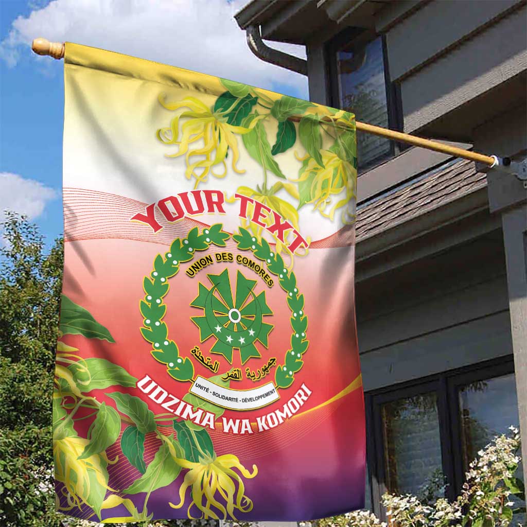 Personalized Comoros Garden Flag Coat Of Arms Mix Ylang Ylang Flower LT14
