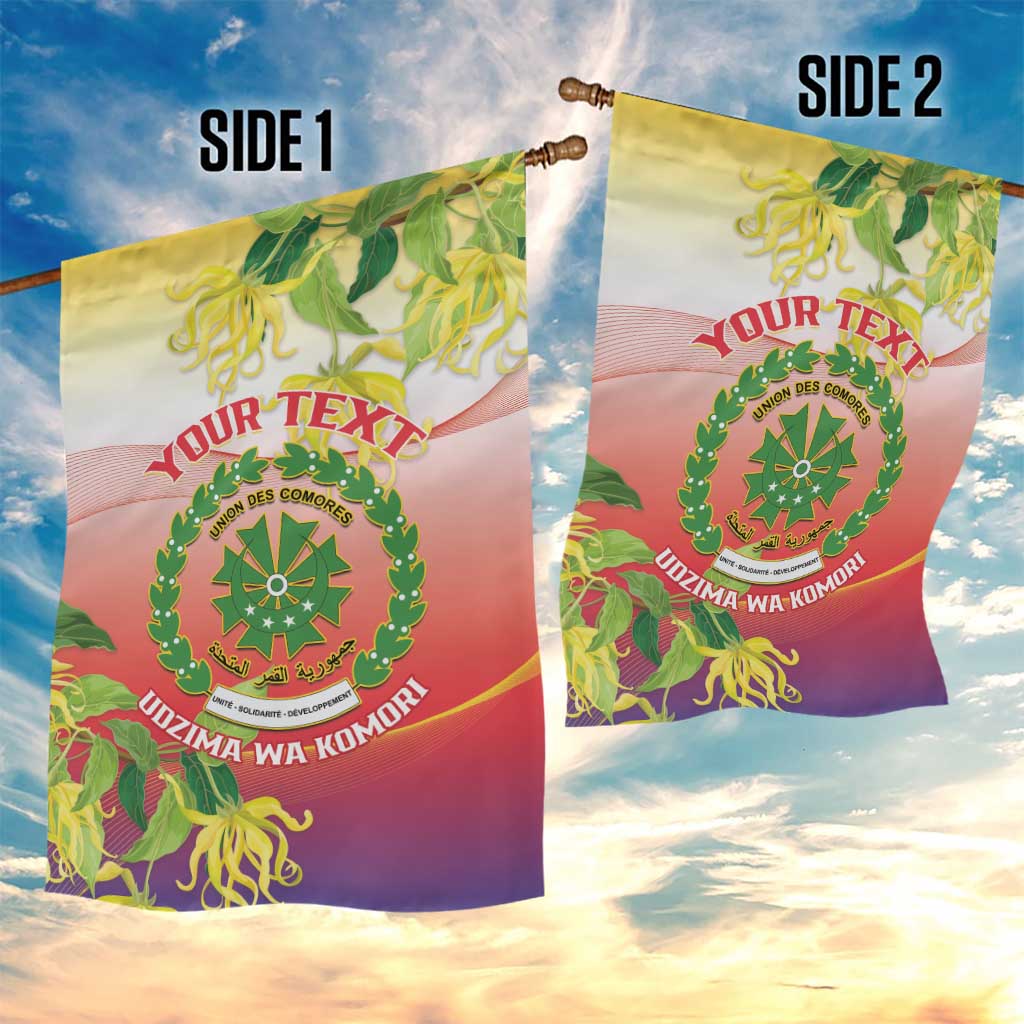 Personalized Comoros Garden Flag Coat Of Arms Mix Ylang Ylang Flower LT14