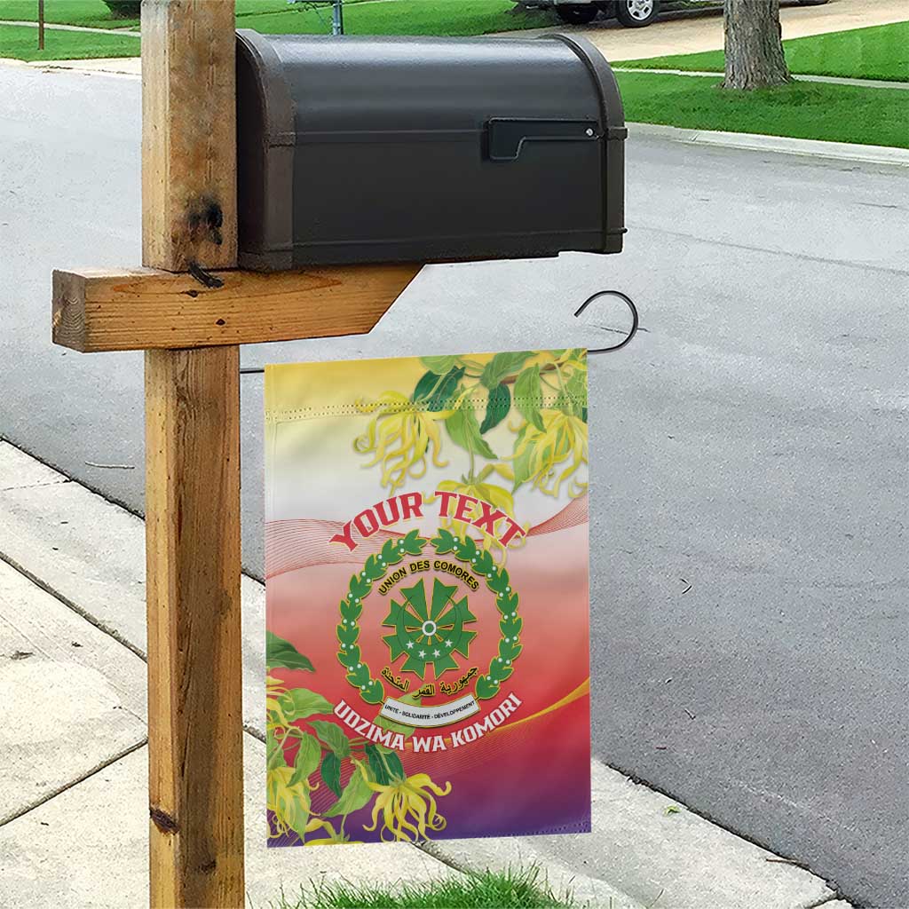 Personalized Comoros Garden Flag Coat Of Arms Mix Ylang Ylang Flower LT14