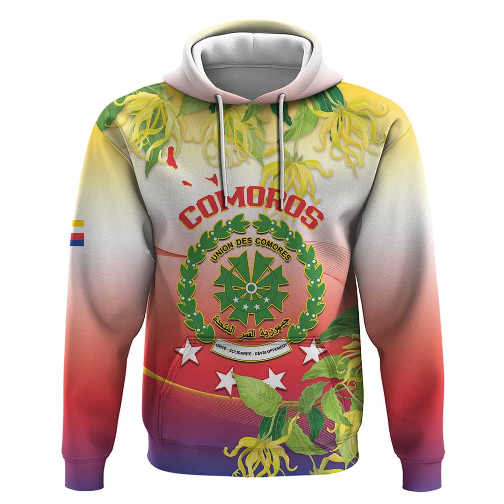 Personalized Comoros Hoodie Coat Of Arms Mix Ylang Ylang Flower LT14