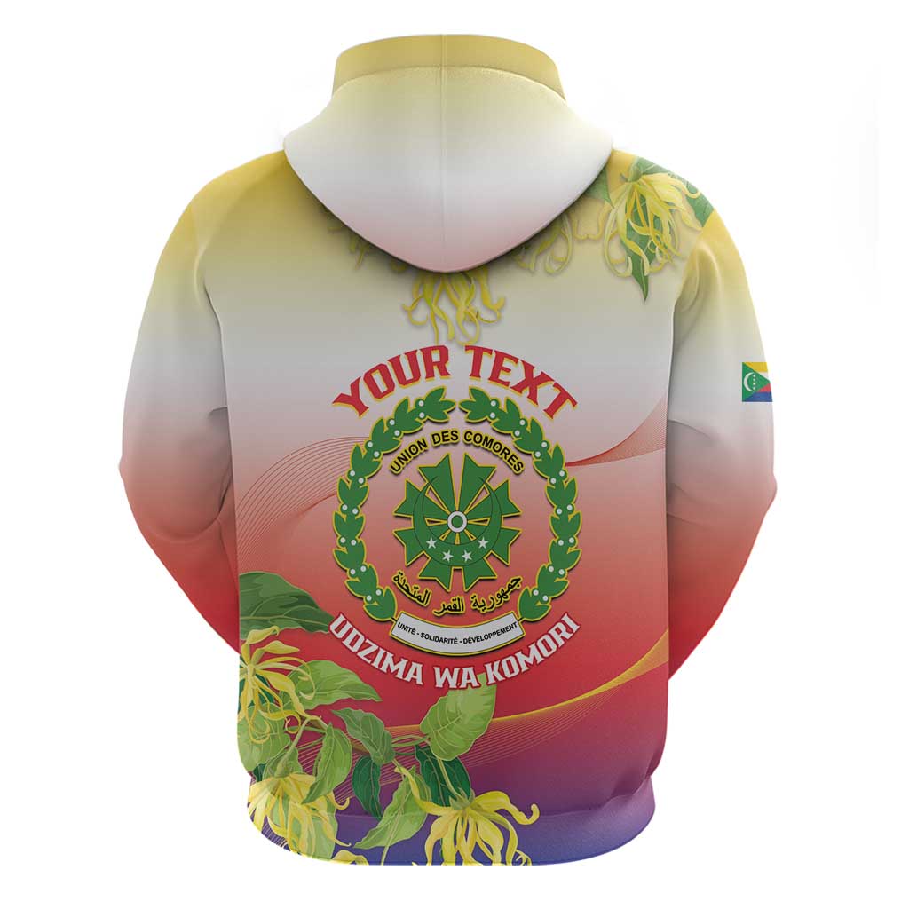 Personalized Comoros Hoodie Coat Of Arms Mix Ylang Ylang Flower LT14