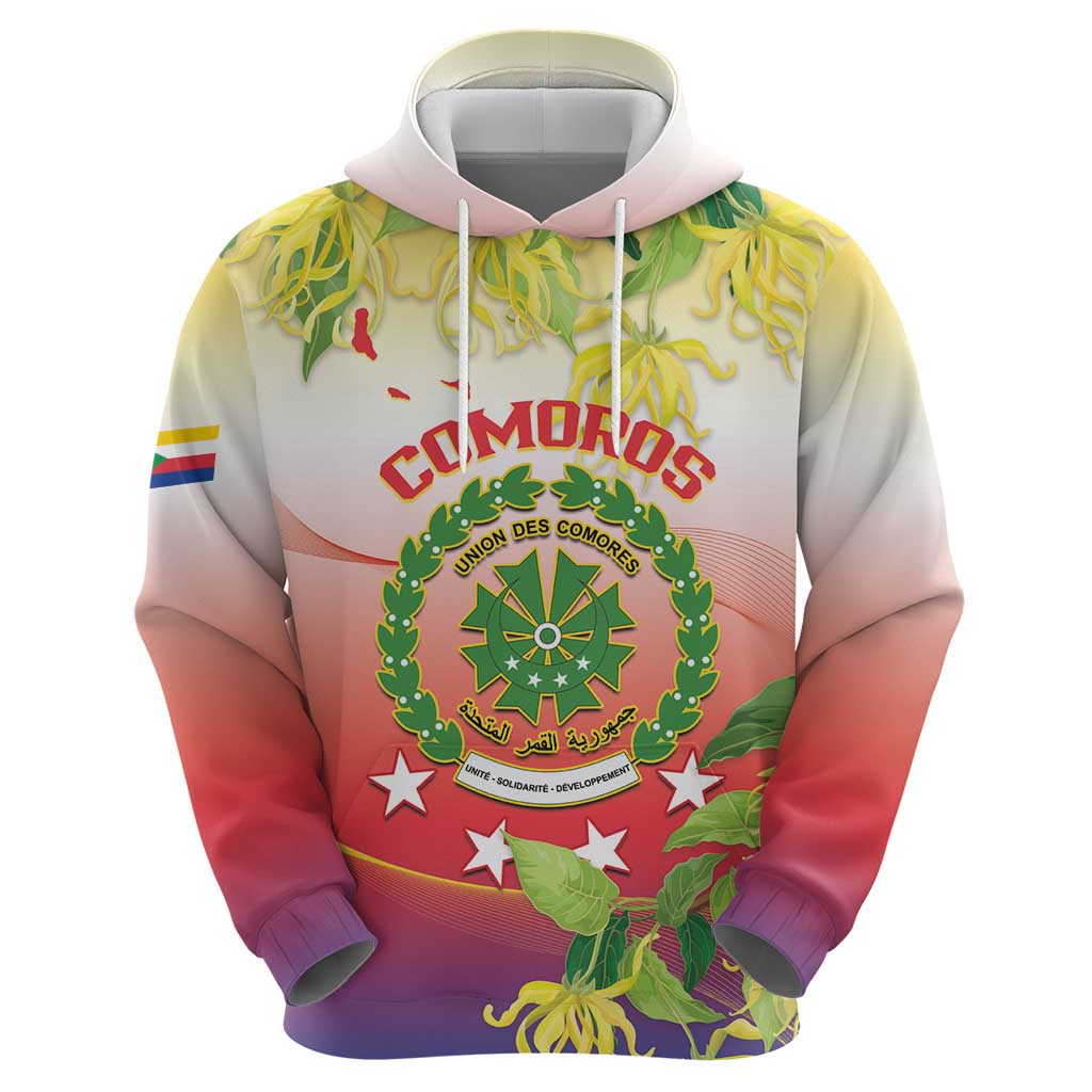Personalized Comoros Hoodie Coat Of Arms Mix Ylang Ylang Flower LT14