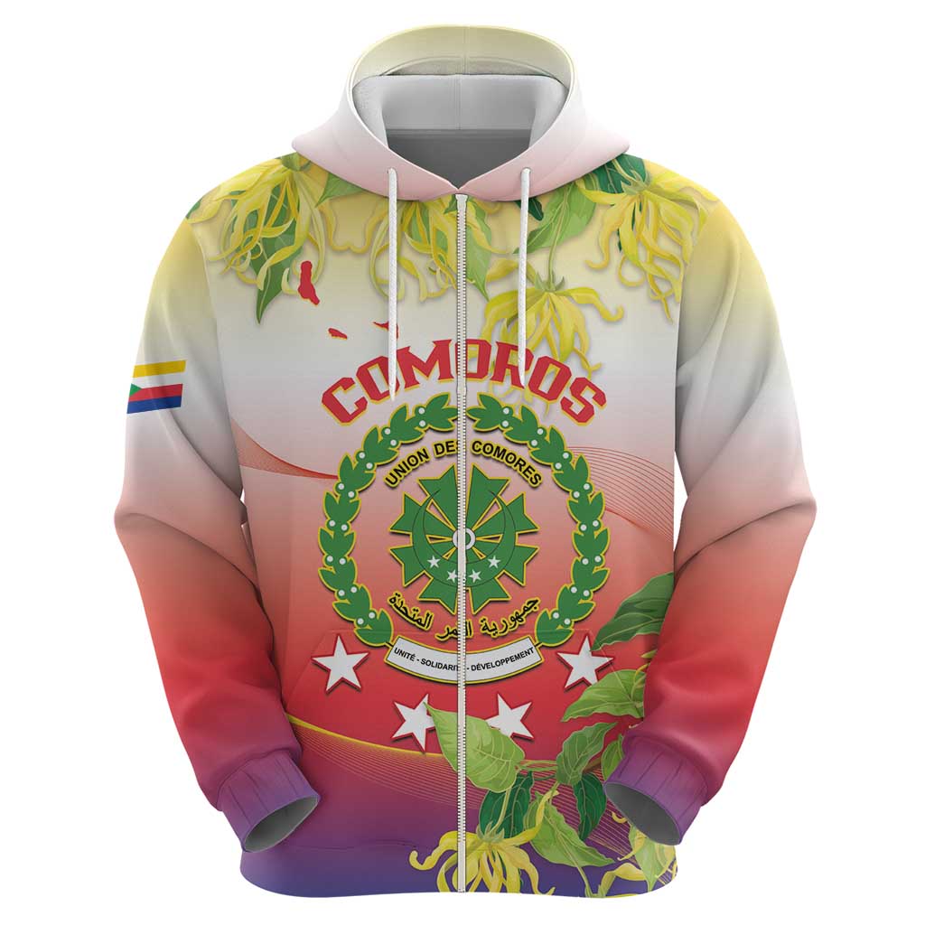 Personalized Comoros Hoodie Coat Of Arms Mix Ylang Ylang Flower LT14