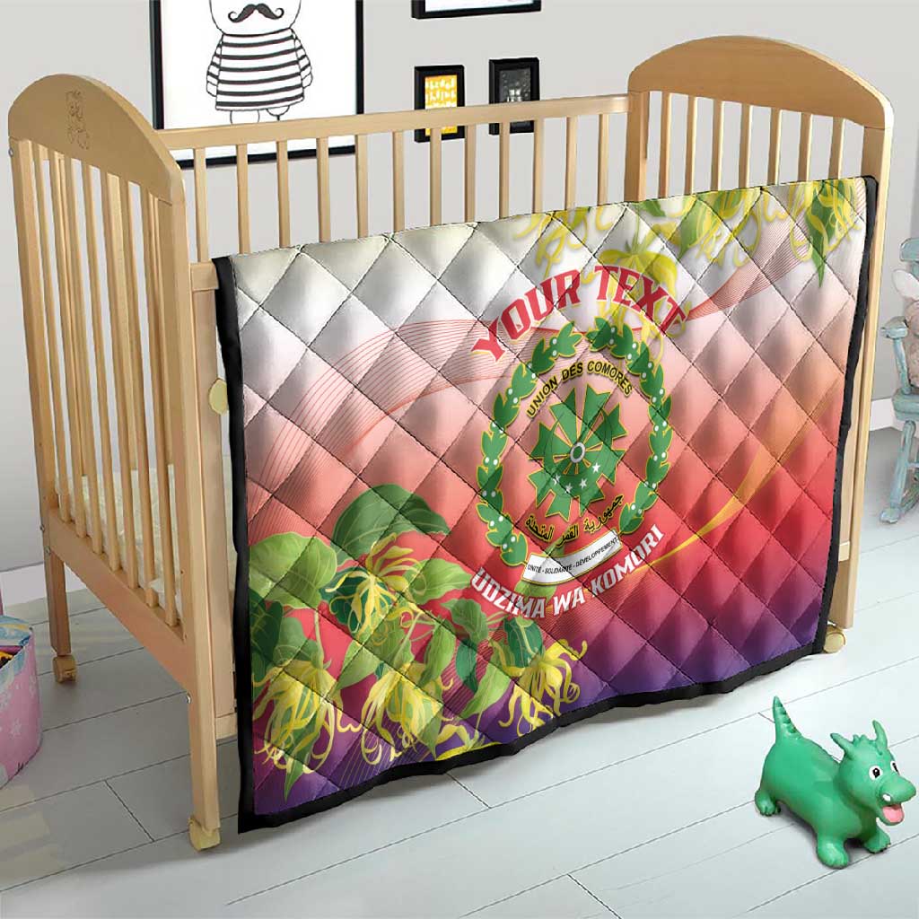 Personalized Comoros Quilt Coat Of Arms Mix Ylang Ylang Flower LT14