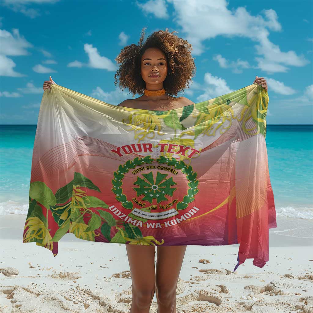 Personalized Comoros Sarong Coat Of Arms Mix Ylang Ylang Flower LT14