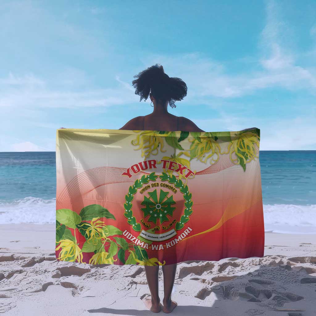 Personalized Comoros Sarong Coat Of Arms Mix Ylang Ylang Flower LT14