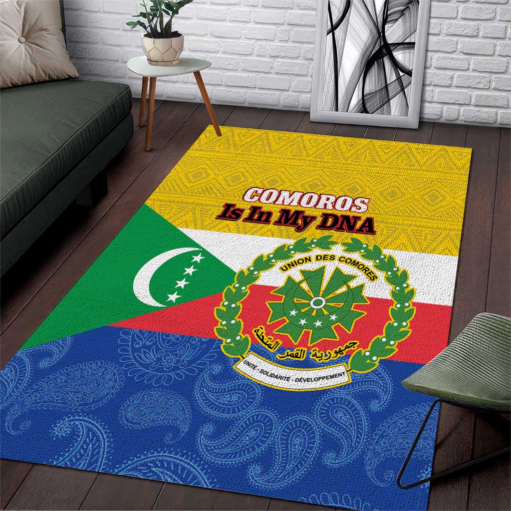 Afro Paisley Udzima wa Komori Area Rug Comoros Is In My DNA LT14