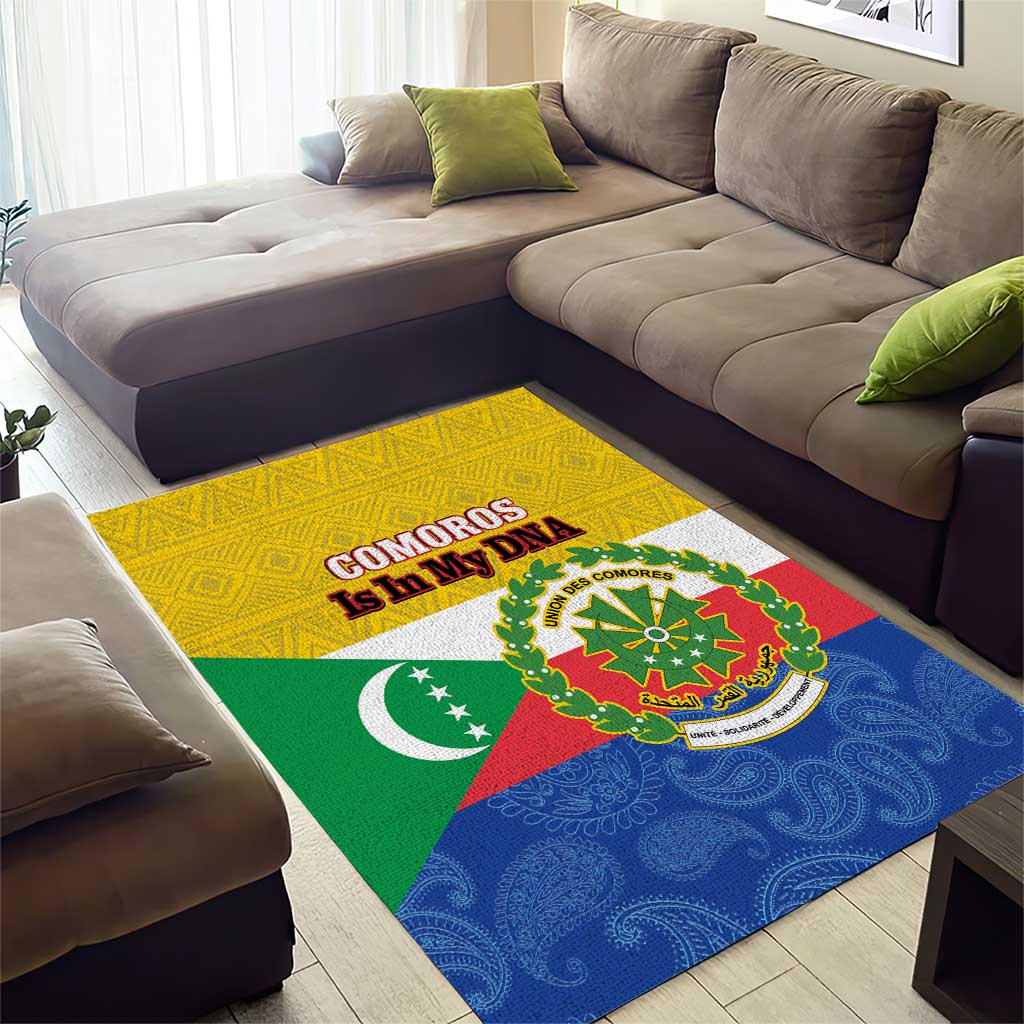 Afro Paisley Udzima wa Komori Area Rug Comoros Is In My DNA LT14