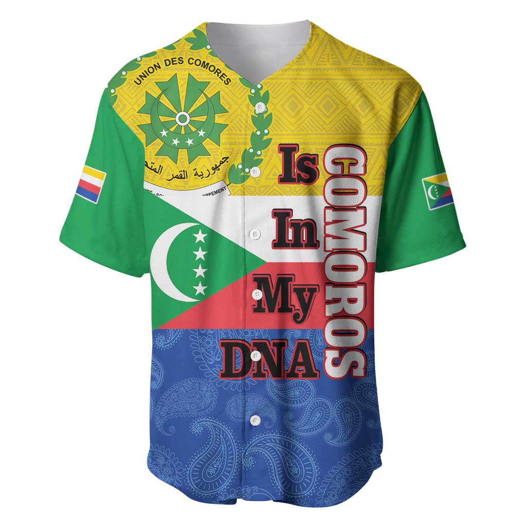Afro Paisley Udzima wa Komori Baseball Jersey Comoros Is In My DNA LT14
